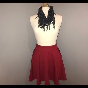red skater skirt